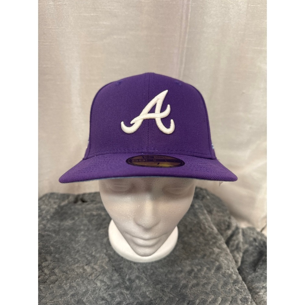 New Era 59FIFTY Atlanta Braves 1995 World Series Purple Fitted Hat Size 7